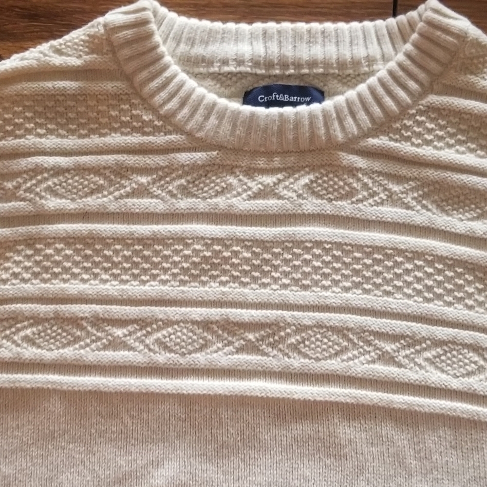 NWOT Cable Knit Sweater, mens, 100% Cotton